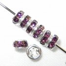 20 Swarovski Rondelles 4mm Silver / Amethyst SR405