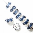 20 Swarovski Rondelles 4mm Silver / Montana SR414