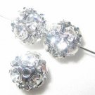 8 10mm Swarovski Rhinestone Ball Rhodium/Crystal RB1000