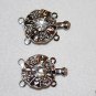 10 14mm Silver Rhinestone Flower Necklace Clasps - K41
