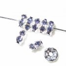 Sale! 40 Swarovski Rondelles 6mm Silver / Violet  SR623