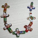 50 14x18mm Cross Mix Handmade Cloisonne Beads (S)
