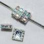 20 Swarovski Squaredelles 8x8mm Silver/Crystal AB