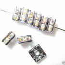 20 Swarovski Squaredelles 6x6mm Black/ Crystal AB SQ633