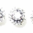 20 6mm Rhinestone Ball Beads Silver / Crystal (MB11)
