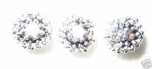 20 6mm Rhinestone Ball Beads Silver / Crystal (MB11)