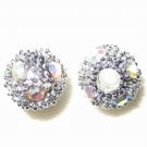 20 6mm Rhinestone Ball Beads Silver / Crystal AB (MB13)