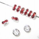 Sale! 40 Swarovski Rondelles 4mm Silver/Siam SR419