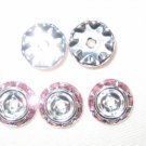 20 Swarovski Rondelle Buttom 8mm Silver/Rose Pink CM816