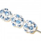 8 10mm Swarovski Rhinestone Ball Silver/Light Sapphire