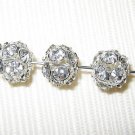 8 10mm Swarovski Rhinestone Balls Silver/Crystal  B1001