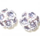 8 10mm Swarovski Rhinestone Balls Silver/Light Amethyst