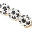 8 8mm Swarovski Rhinestone Balls Silver/Jet Black  B809
