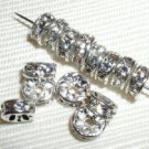 100 Swarovski Rondelles 7mm Silver / Crystal (F)