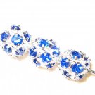 8 6mm Swarovski Rhinestone Balls Silver/Sapphire B618