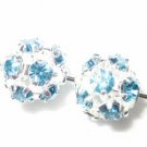 8 6mm Swarovski Rhinestone Ball Silver/Aquamarine  B606