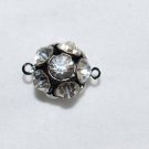 4 12mm Swarovski Pendants 2 Hoops Rhodium/Crystal T53