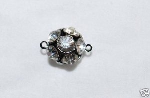 4 12mm Swarovski Pendants 2 Hoops Rhodium/Crystal T53