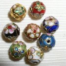 80 10mm Butterfly & Flower Mix Handmade Cloisonne Beads
