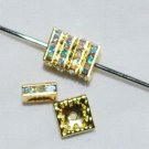 20 Swarovski Squaredelles 8x8mm Gold/Crystal AB