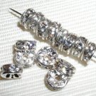 30 Swarovski Rondelles Spacers 6mm Silver/Crystal (F)