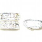20 Rhinestone Spacers 12mm Silver/Crystal 2 Holes HE21
