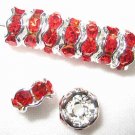 20 Swarovski Rhinestone Rondelles 5mm Silver/Light Siam