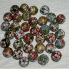 35 14mm Handmade Mixed Cloisonne Beads, C140
