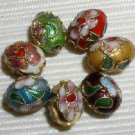 100 New 9x11mm Mix Handmade Oval Cloisonne Beads
