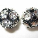 8 8mm Swarovski Rhinestone Ball Black / Crystal