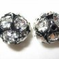 8 8mm Swarovski Rhinestone Ball Black / Crystal