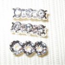 20 Swarovski Spacers 13mm Silver/Crystal - 3 Holes HE61