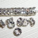 100 Swarovski Rondelle Spacer Beads 7mm Silver/Crystal