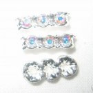 20 Swarovski Spacer 13mm Silver/Crystal AB 3 Holes HE63