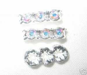 20 Swarovski Spacer 13mm Silver/Crystal AB 3 Holes HE63