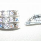 Sale! 25 Rhinestone Spacer 18mm Silver AB 2 Holes HE43
