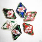 Sale! 60 14x20mm Handmade Diamond Mix Cloisonne Beads