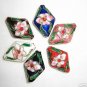 Sale! 60 14x20mm Handmade Diamond Mix Cloisonne Beads