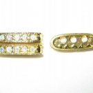 Sale! 20 Rhinestone Spacer 22mm Gold AB 3 Hole HE34