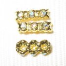 20 Swarovski Spacers 13mm Gold/Crystal AB 3 Holes HE64