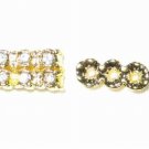20 Swarovski Spacers 13mm Gold/Crystal - 3 Holes HE62
