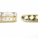 Sale!20 Rhinestone Spacer 22mm Gold/Crystal 3 Hole HE32