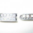 Sale! 20 Rhinestone Spacer 22mm Silver AB 3 Hole HE33