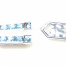 20 Swarovski Spacers Silver/Aquamarine 2 Holes -  NS206