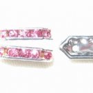 20 Swarovski Spacers Silver/Rose Pink 2 Holes -  NS216