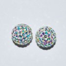 2 8mm Swarovski Pave Ball Beads Crystal Clear AB - AS51