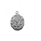 2 17mm Swarovski Ball Pendants Silver / Crystal -  T77