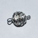 4 12mm Swarovski Rhinestone Ball Pendant link Rhodium / Crystal T84