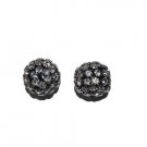 2 22mm Swarovski Rhinestone Balls Black / Crystal - T78