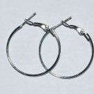 5 Sets 1 1/8'' Rhodium Plated Hoop Earrings  - E48